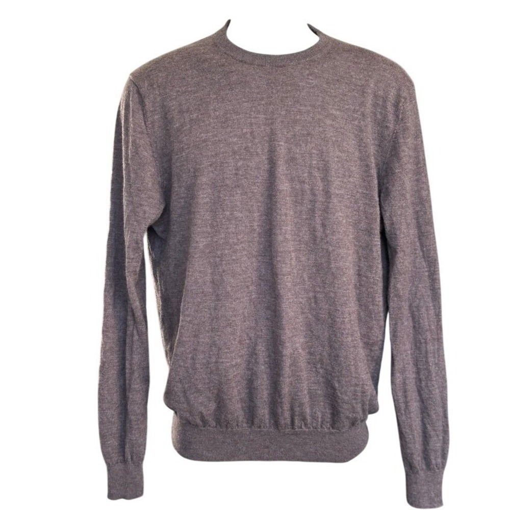 SuitSupply Pure Cashmere Sweater Sz XL Brown Crewneck Quiet Luxury Neutral
